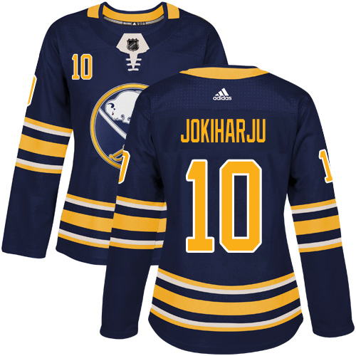 Adidas Sabres #10 Henri Jokiharju Navy Blue Home Authentic Women's Stitched NHL Jersey
